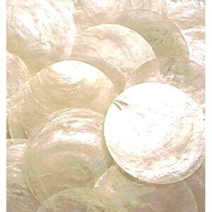Vintage Capiz Shells 2-Inch Round Natural White Translucent Craft Supplies